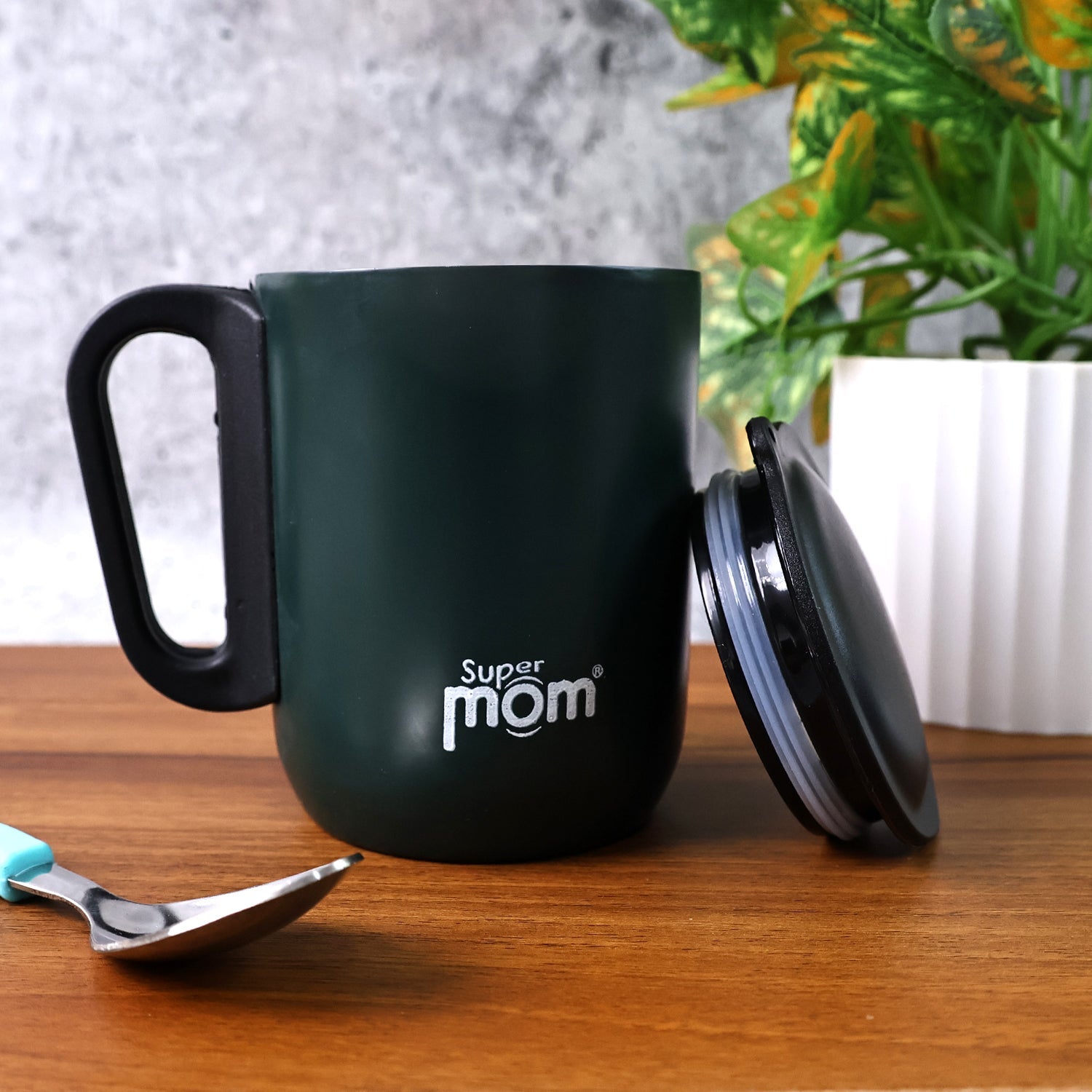 Supermom Metallic Stainless Steel Insulated Mug with Lid Approx 300Ml (1 Pc) Supermom Metallic Stainless Steel Insulated Mug with Lid Approx 300Ml (1 Pc)
